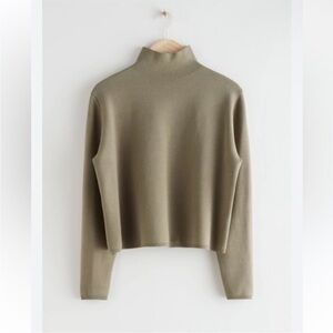 & other stories mint sage green turtleneck sweater